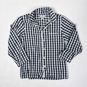 Petite Plume Gingham Pajama Top Boys Size‎ 10 Blue White Check Print